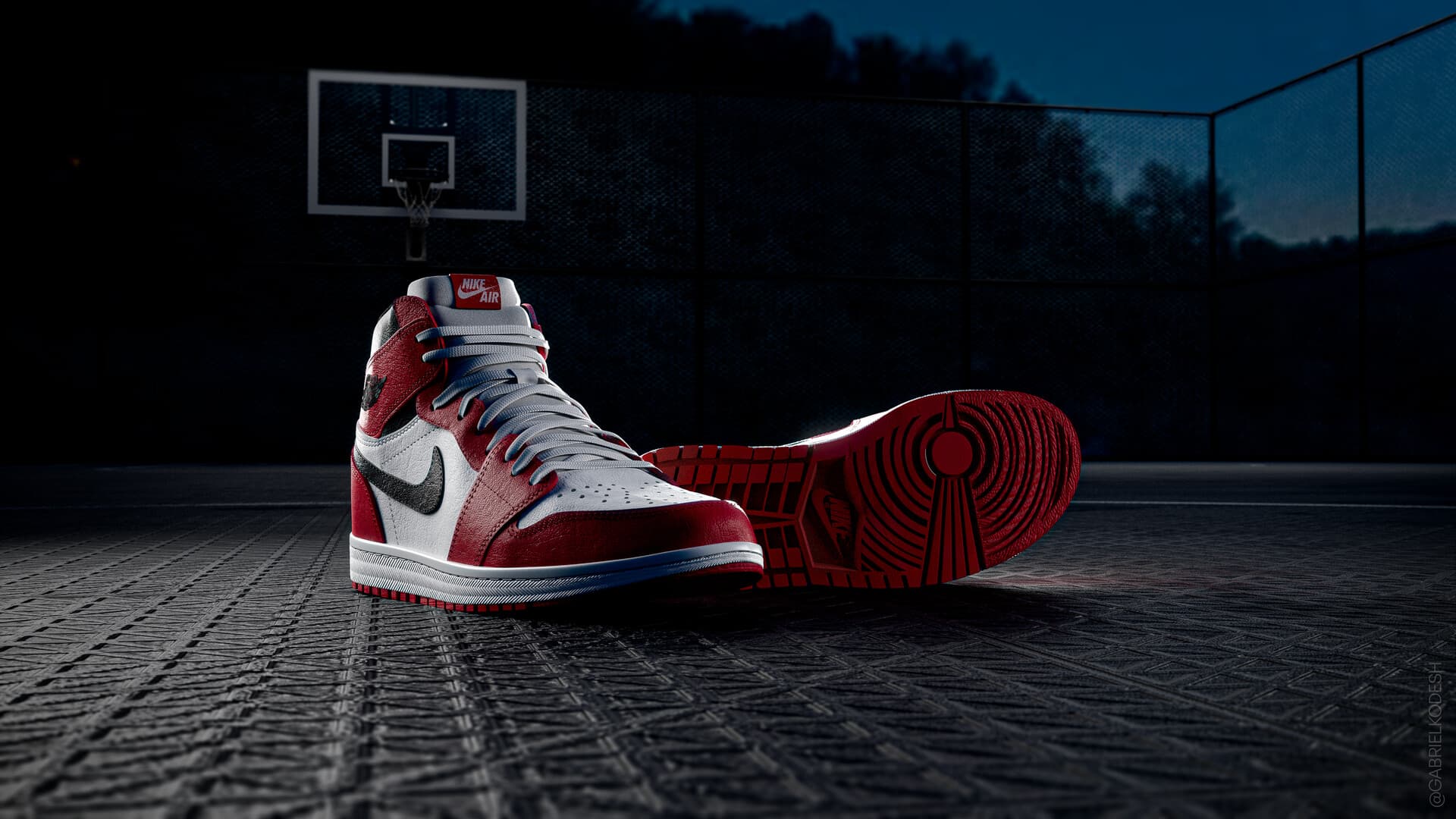 Nike Air Jordan 1 — Render 3D 02 · Gabriel Kodesh