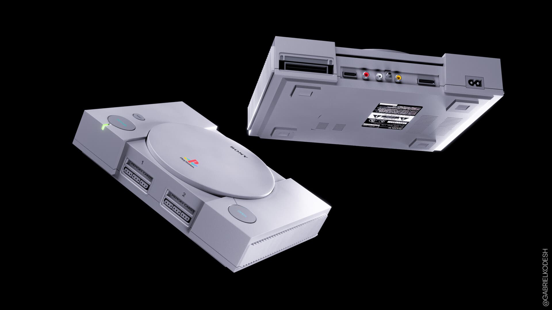 PlayStation 1 — 3Dレンダー 02 · Gabriel Kodesh